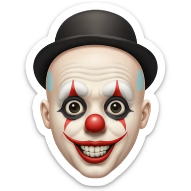 Art the clown (Bald mime with a small black cap on his head) Terrifier movie sticker