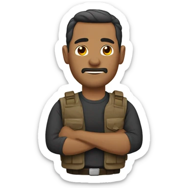 Hombre con pasamontañas y chaleco tactico  sticker