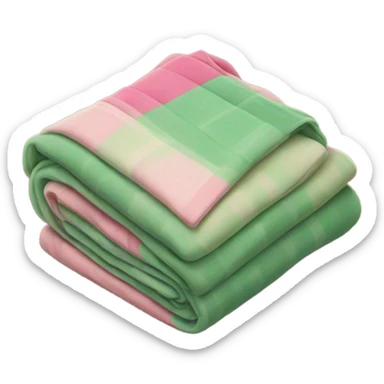 Folded blanket pink and green sticker