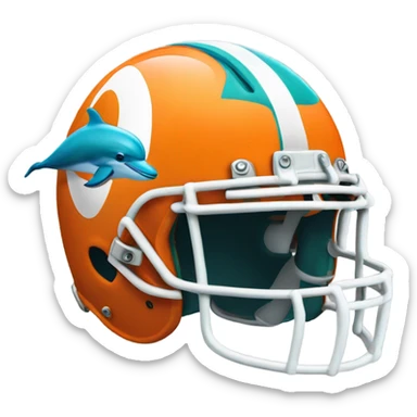 Dolphin wearing football helmet sticker