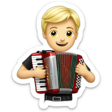 Blond boy playing diatonic accordion sticker