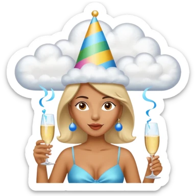 the last one is the best. add clouds around her head sticker