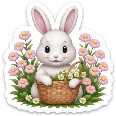 🐰🧺🌸 Bunny picnic moment sticker