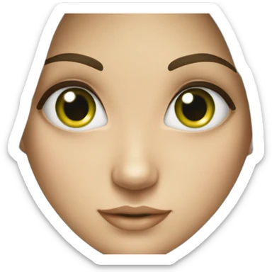 Fille brune yeux vert petite cheveux long sticker