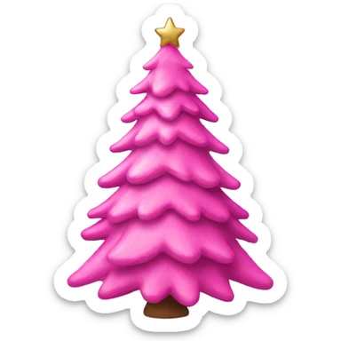 pink christmas tree sticker