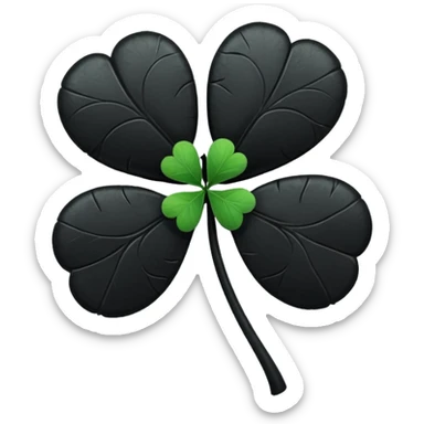 Un trébol de 5 hojas negro q simbolize un diablo sticker