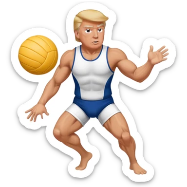 Trump playing volleyball sticker