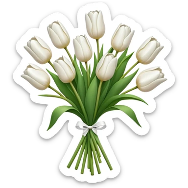 white tulip bouquet  sticker