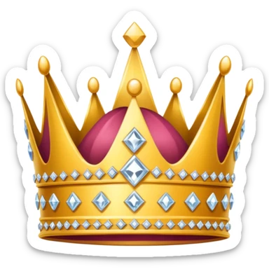 Princess crown with diamonds sticker