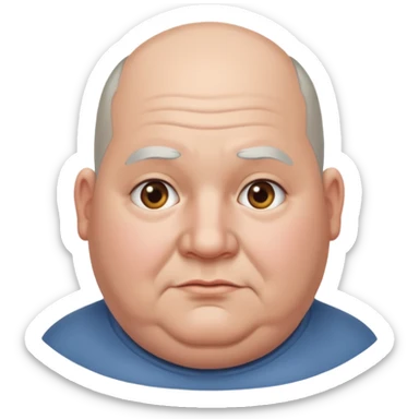 obése avec des cheveux gris calvitie bien gros sticker