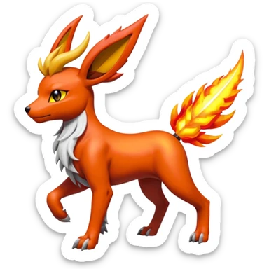 Houndoom-Leafeom-Flareon-Genesect-Pokémon-Solgaleo-Fakémon-hybrid-creature sticker