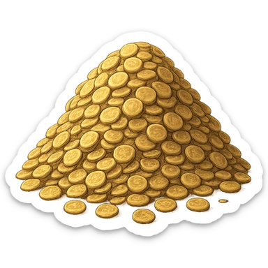 ghibli style pile of gold coins sticker