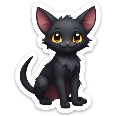 Gorgeous dark anthro bat cat Fakémon full body sticker