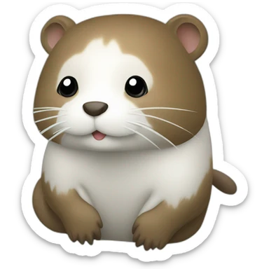 crea una nutria nutriologa con bata blanca  sticker