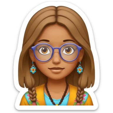 girl Hippie with glasses sticker