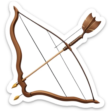 brown bow and arrow sticker