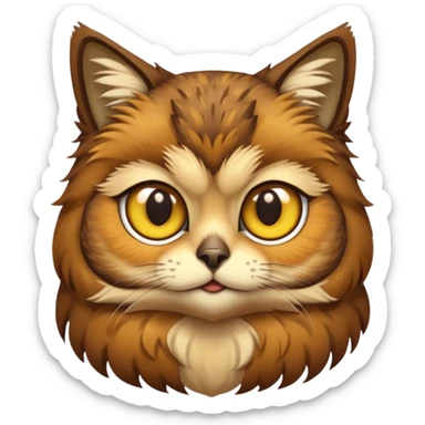 Buho gato defradado de amarillo y marron sticker