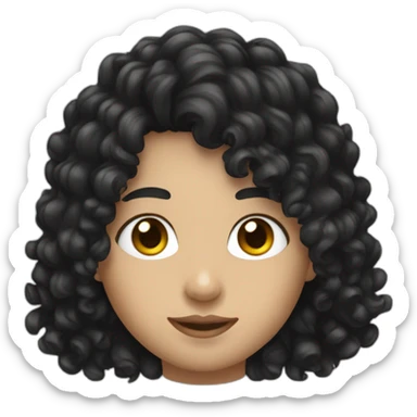 a teen white pepole white curly black hair and atletics face sticker