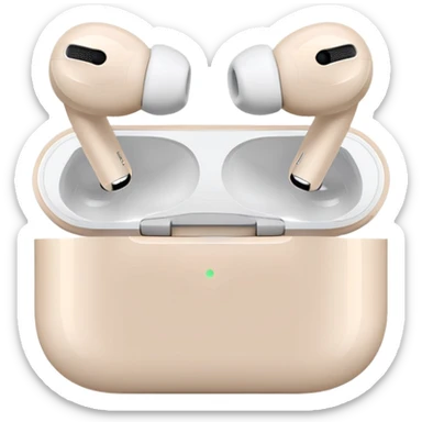 AirPods Pro in pale beige case sticker