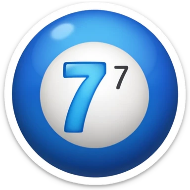 pull ball with the number 7th blue sticker