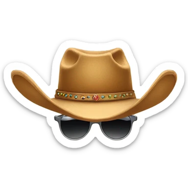 cowboy hat with sunglasses  sticker