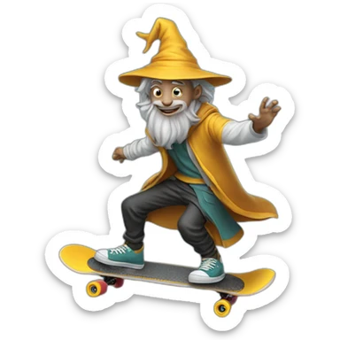 skateboard wizard sticker