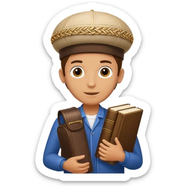 Cycle rider carrying torah sticker