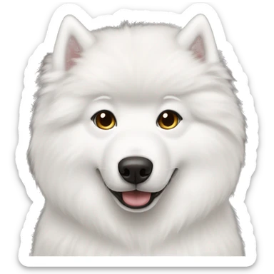 Samoyed and girl brunette hair pale skin sticker