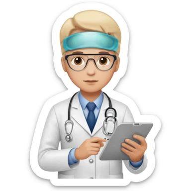 doctor designing an imaging protocol sticker