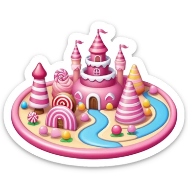 candy land pink landscape sticker