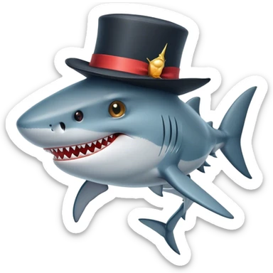 shark with tophat sticker