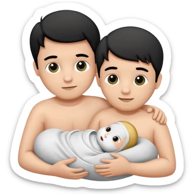 Newborn B&W with male sticker