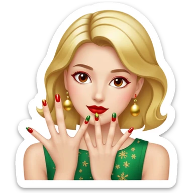 Manicure with Christmas nails sticker