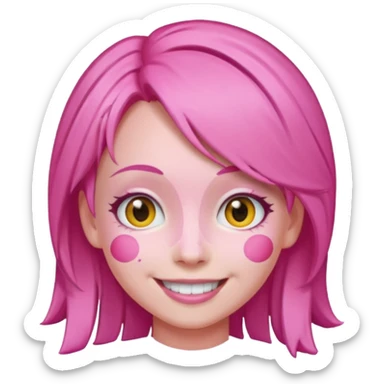 Pinkorangewhite face girl emoji sticker