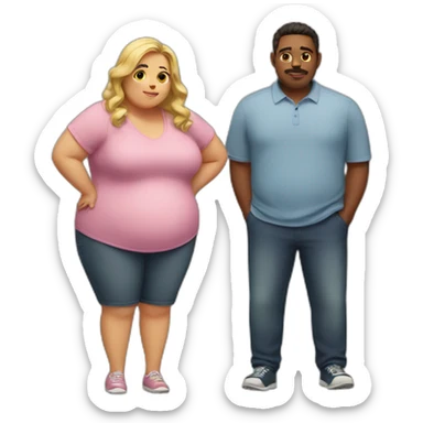 overweight couple sticker