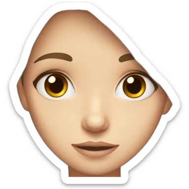 young white girl long brown hair brown eyes skinny  sticker