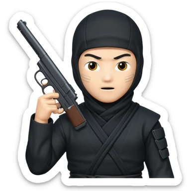 Dame un ninja sin boca con pistola  sticker