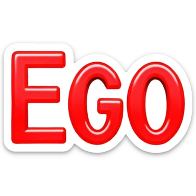 can you make me a red neon emoji out of the word "Ego" sticker