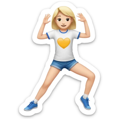 Joven bailando manos en las piernas sticker