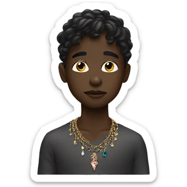 dark-skinned boy with jewelry blowing a kiss  sticker