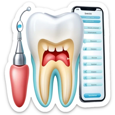 dental chart with tooth diagnosis results sticker