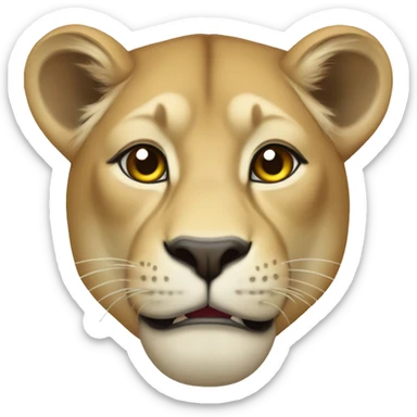 Lioness emoji like apple software sticker