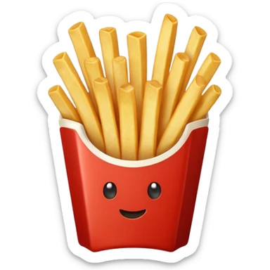 serving of french fries with mayo and ketchup sticker