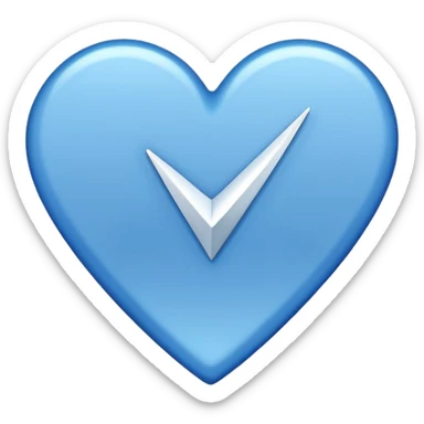 A blue tick that is white but has many sharp corners around it, but it is blue. sticker