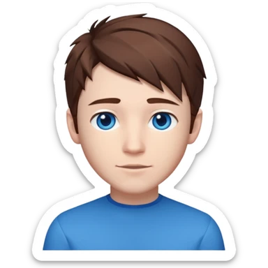 DanTDM with blue eyes, brown hair sticker