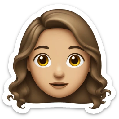 Girl with long brown hair and hazel eyes  sticker