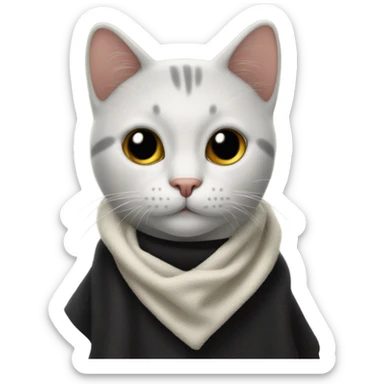 Gato negro con toalla sticker