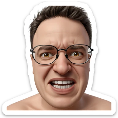 portrait of a boy with glasses sticker