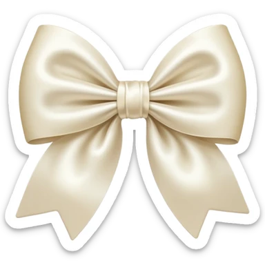 White cream bow sticker