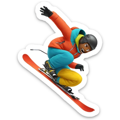 Skier doing a backflip sticker